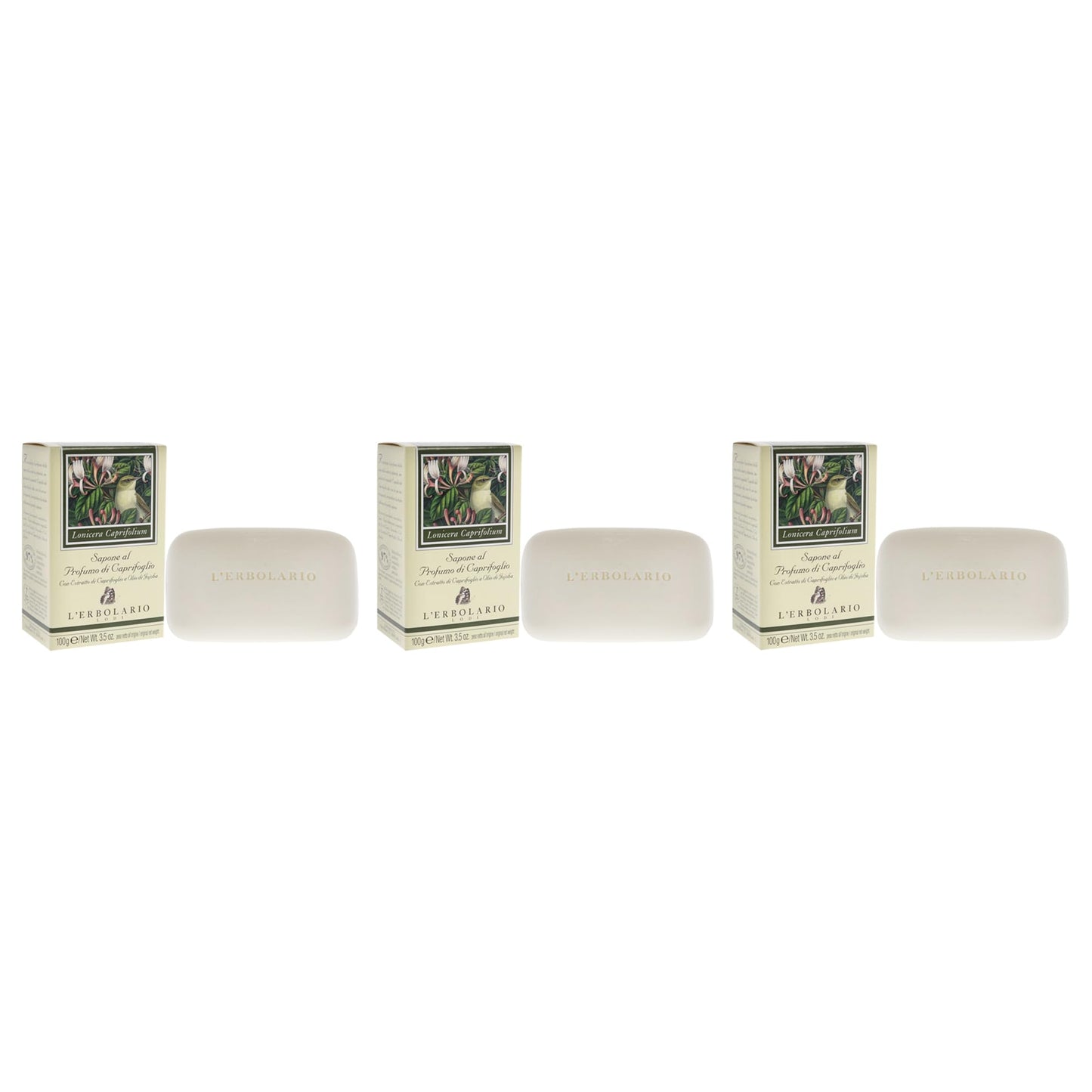 Perfumed Soap - Honeysuckle - Pack of 3 by LErbolario for Unisex - 3.5 oz Soap Beauty & Personal Care L'Erbolario