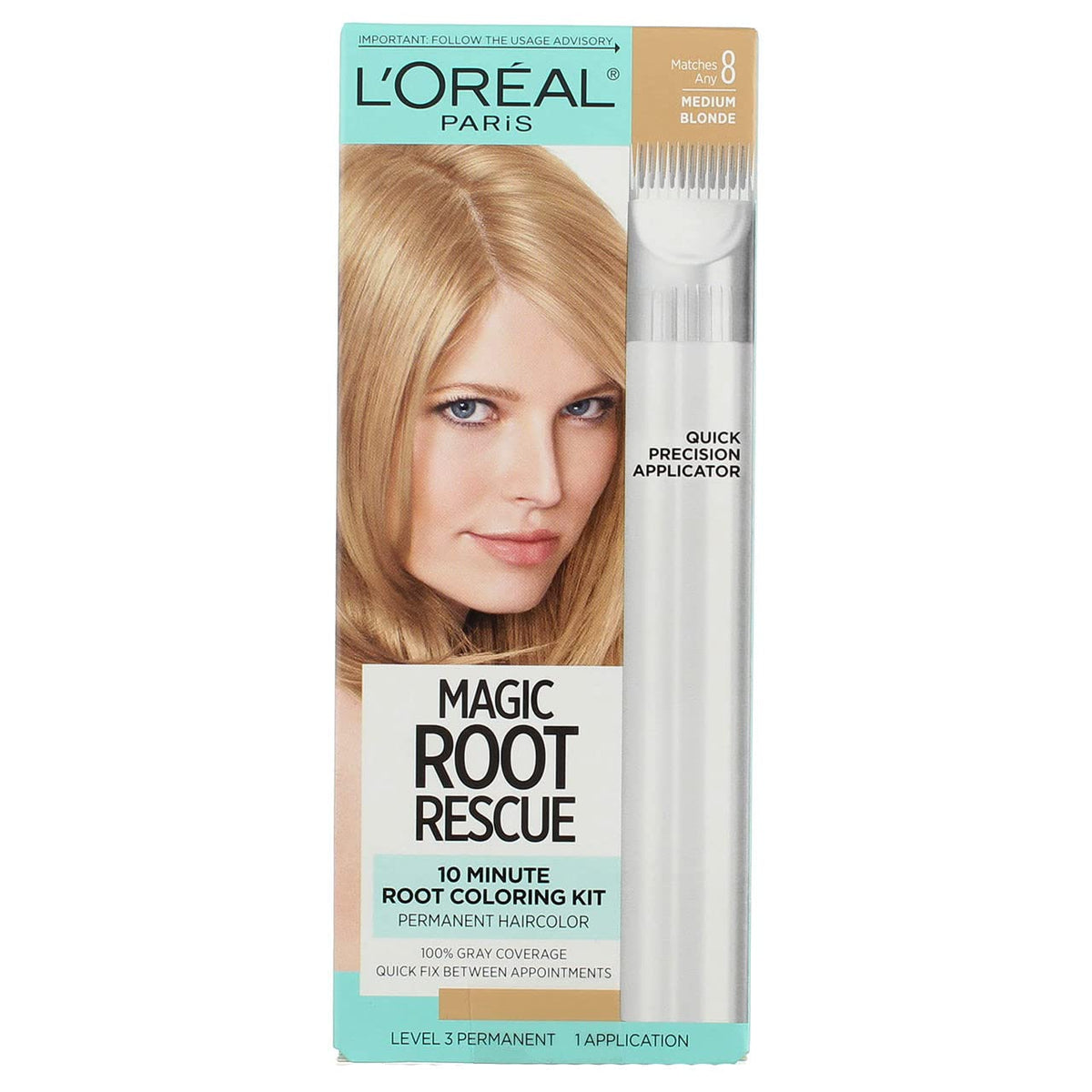 L'Oreal Paris Root Rescue Coloring Kit, Medium Blonde 8 (Pack of 3)