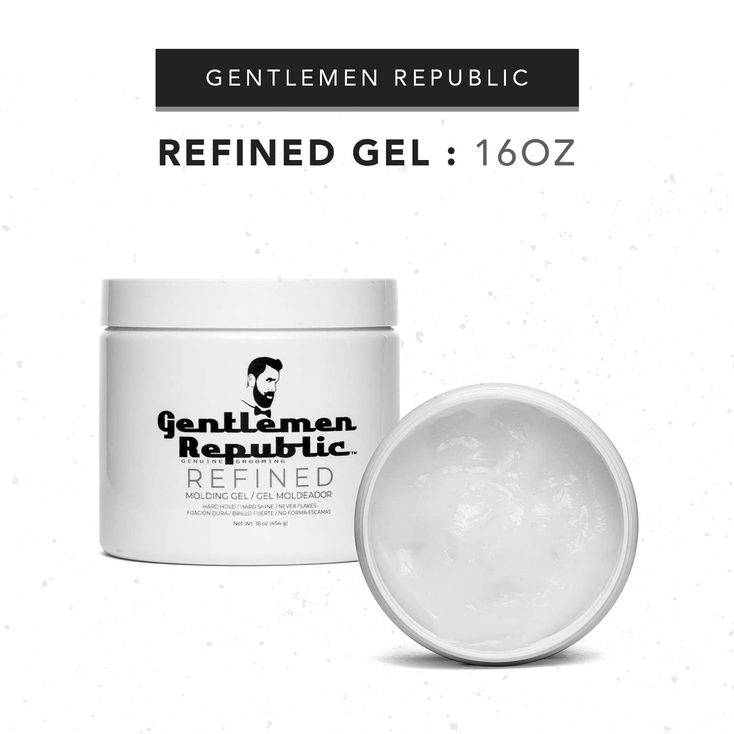 Gentlemen Republic Refined Hair Gel for Men 16oz - Professional Formula for 24 Hr Shine and Strong Hold, Humidity Resistant Styling Gel for hair, 100% Beauty & Personal Care Gentlemen Republic