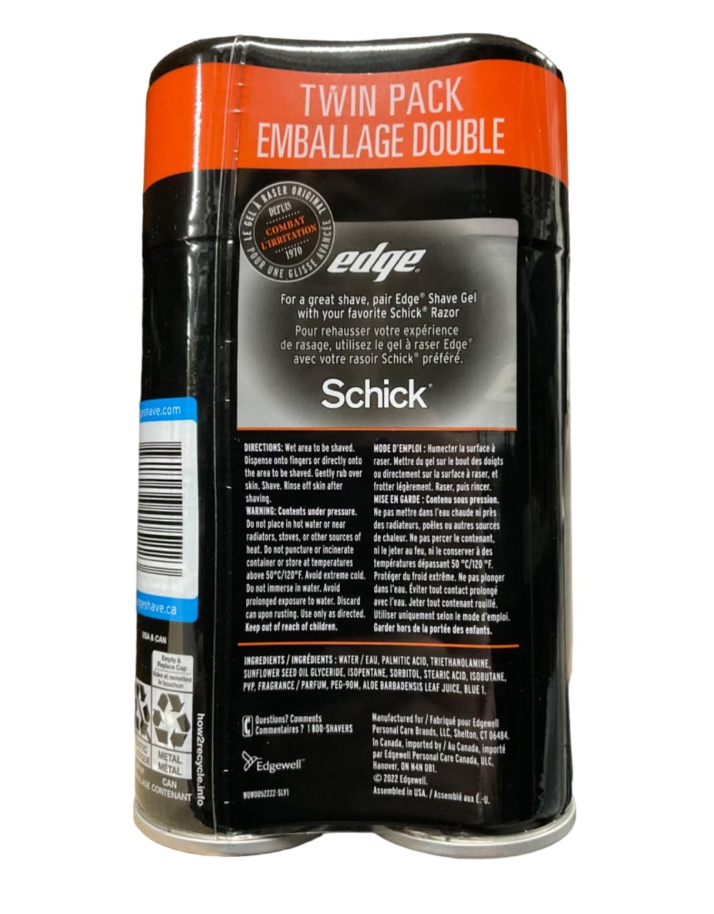 Edge Shave Gel for Men Sensitive Skin, 7oz, 2-Pack Beauty and Personal Care Edge