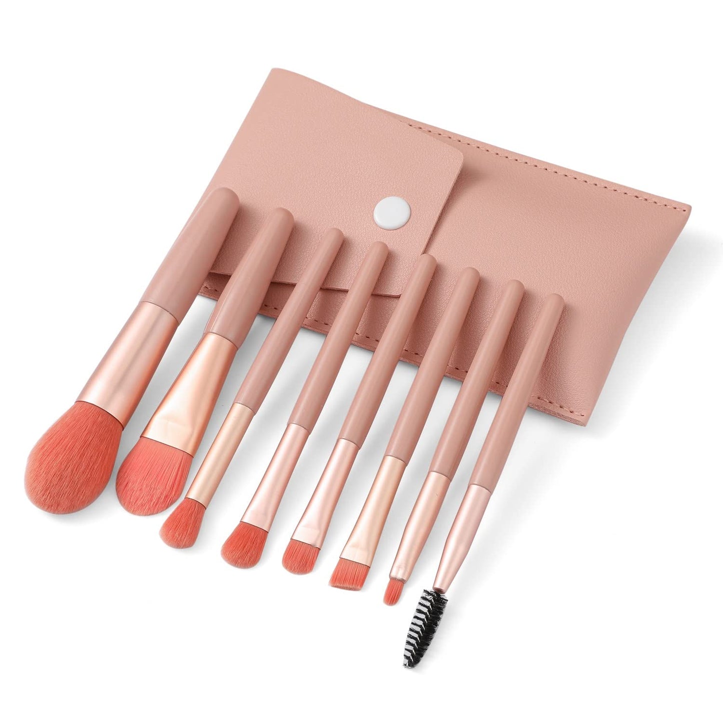 Liasun Travel Makeup Brush Set 8PCS Mini Size Premium Synthetic Fiber Foundation Blush Concealer Eyebrows Eye Shadow Angled brush Lip Make up Brush Beauty & Personal Care Liasun