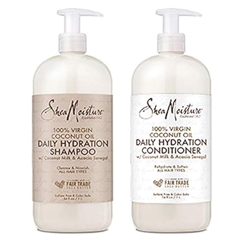 Shea Moisture Moisturizing Shampoo and Conditioner Set Coconut Oil Daily Hydration, Made with Real Coconut Oil, 34 Fl Ounce Beauty & Personal Care Shea Moisture