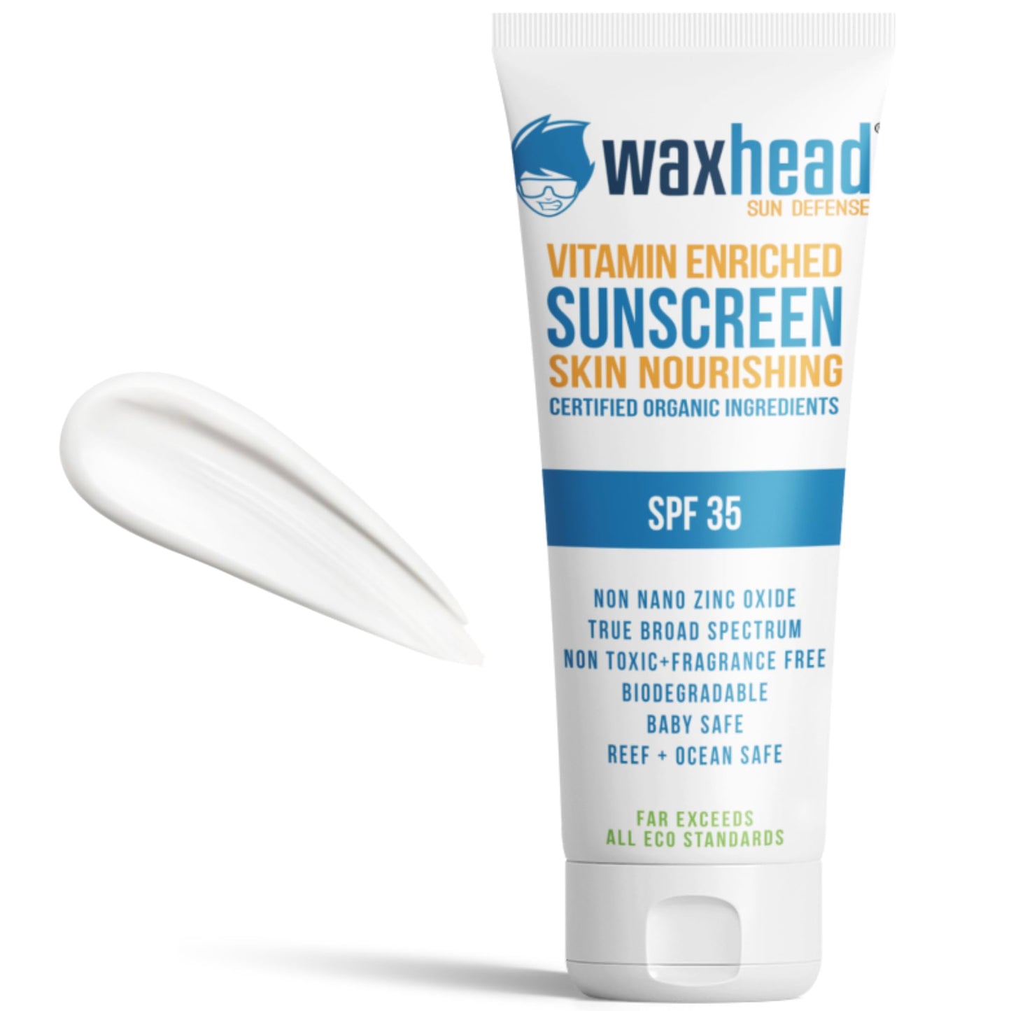 Waxhead Non-Nano Zinc Oxide Sunscreen, EWG Sunscreen with Zinc Oxide for Face & Body, Mineral Natural Non-Toxic Pure Sunblock, Biodegradable Cream Beauty & Personal Care Waxhead Sun Defense Foods