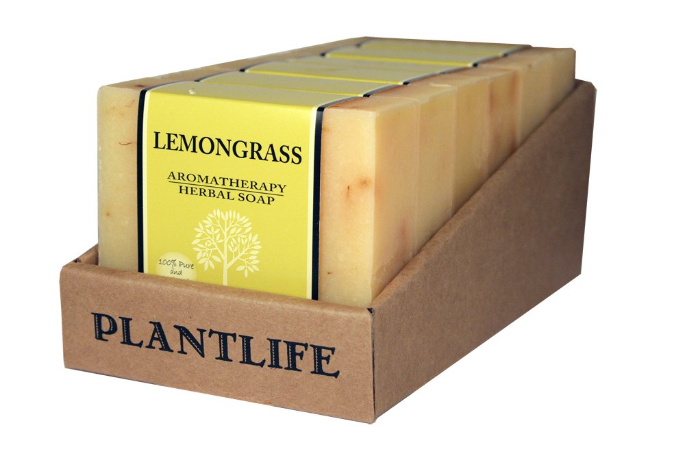 Plantlife Lemongrass 6-pack Bar Soap - Moisturizing and Soothing Soap for Your Skin - Hand Crafted Using Plant-Based Ingredients - Made in California Beauty & Personal Care Plantlife