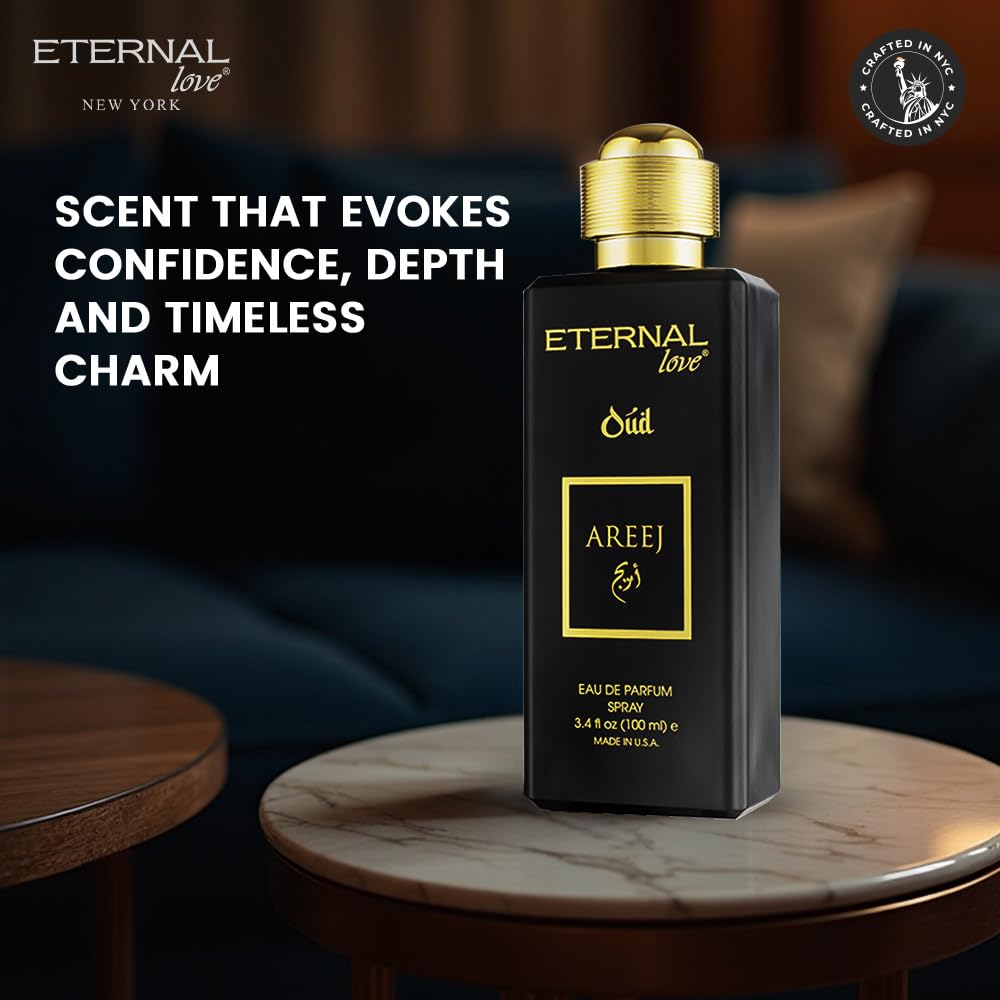 Eternal Love Areej Oud - Long Lasting Unisex Eau de Parfum - Warm Spicy Oriental Fragrance with Oud & Tobacco - Dubai Inspired Arabic Scent - 3.4oz Beauty & Personal Care Eternal Love
