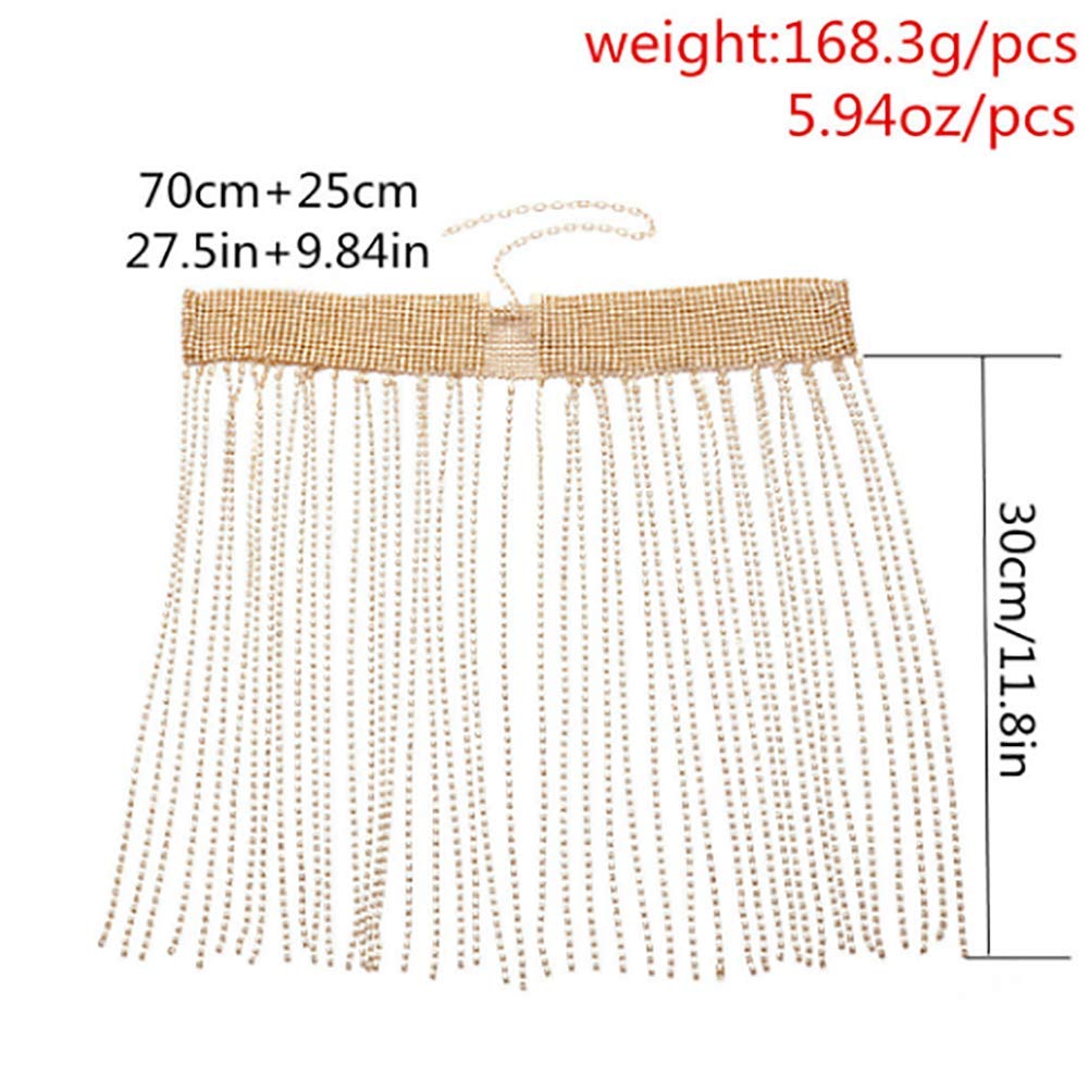 Denifery Sexy Women Skirt Body Chain Tassel Rhinestone Bikini Sparkly Club Half Skirt Beauty & Personal Care Denifery