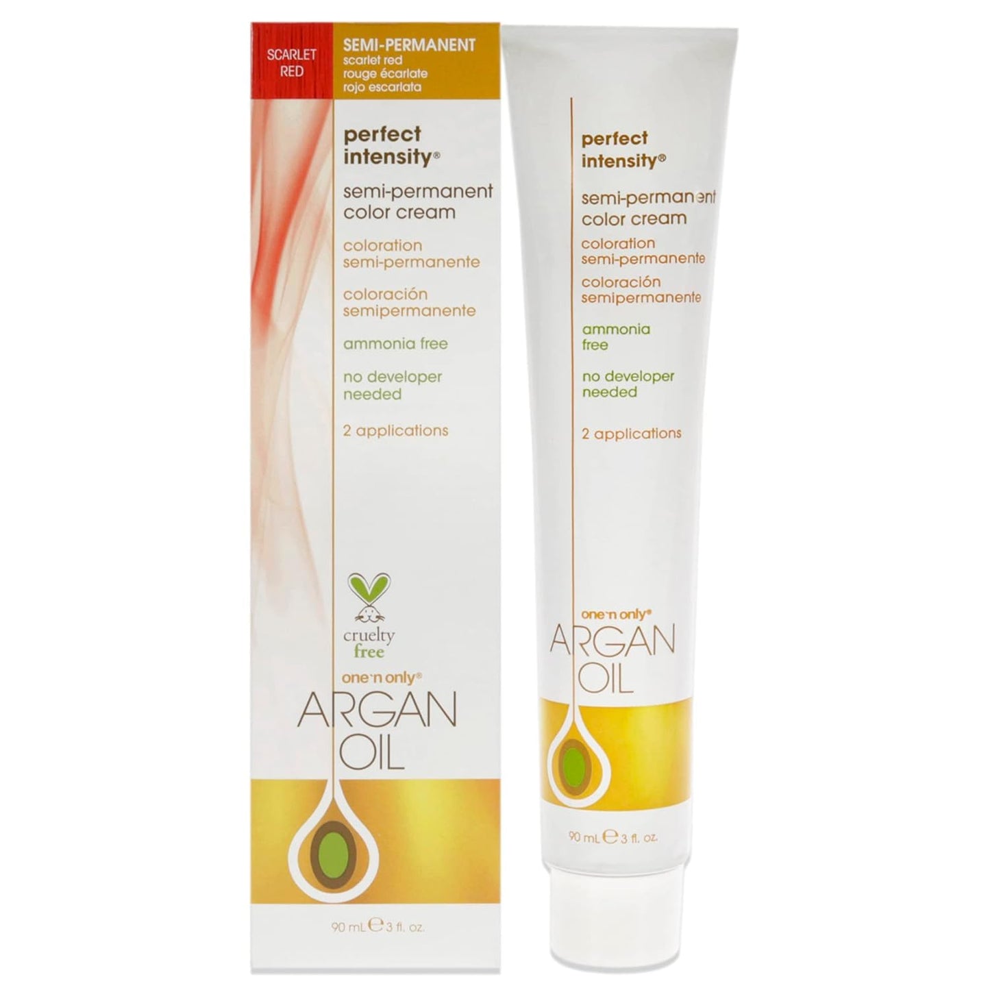 Argan Oil Perfect Intensity Semi-Permanent Color Cream - Scarlet Red by One n Only for Unisex - 3 oz Hair Color Beauty & Personal Care One 'N Only