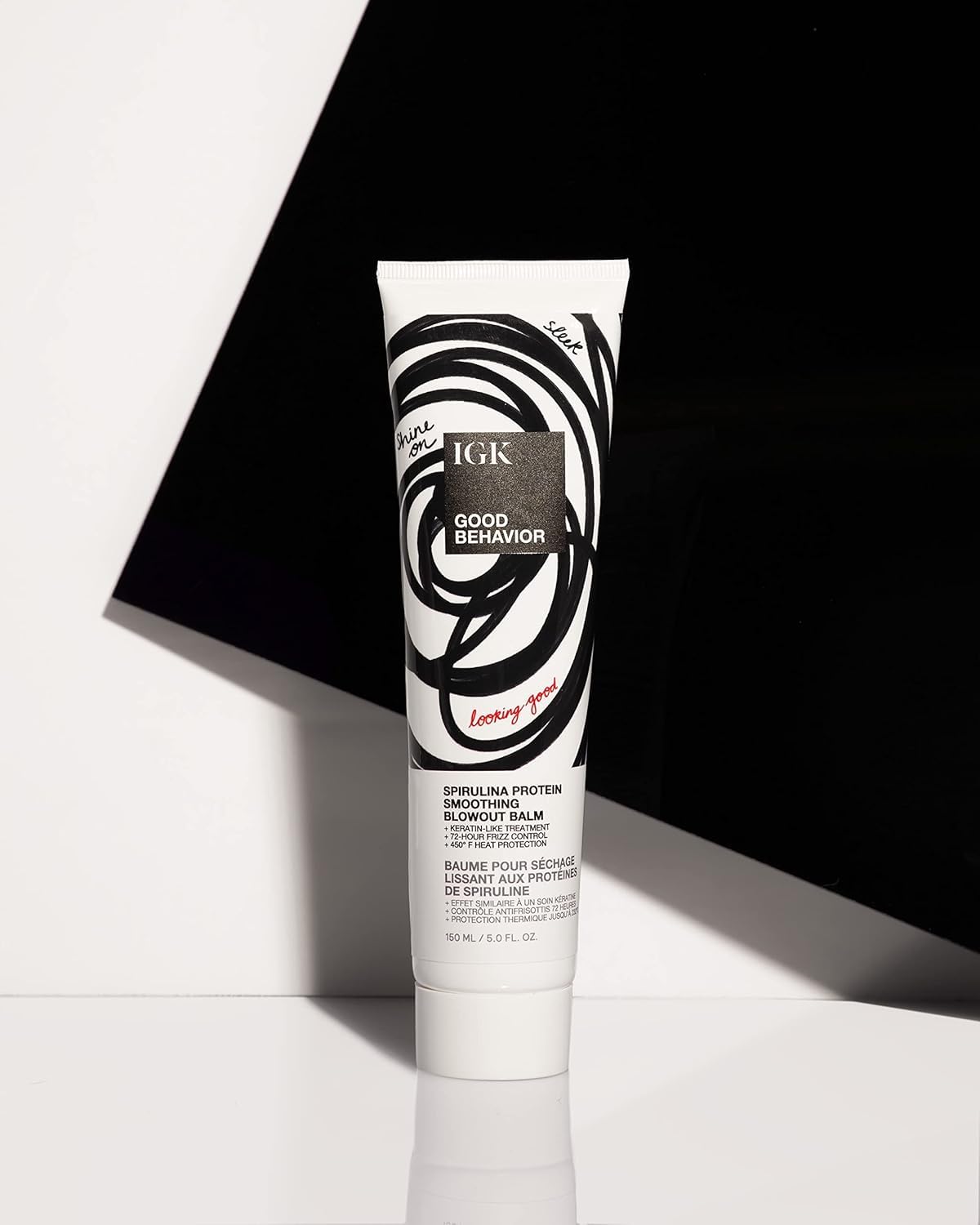 IGK GOOD BEHAVIOR Spirulina Protein Smoothing Spray + Anti-Frizz Smoothing Blowout Balm | Keratin Like Treatment + Frizz Control + Heat Protectant | Beauty & Personal Care IGK