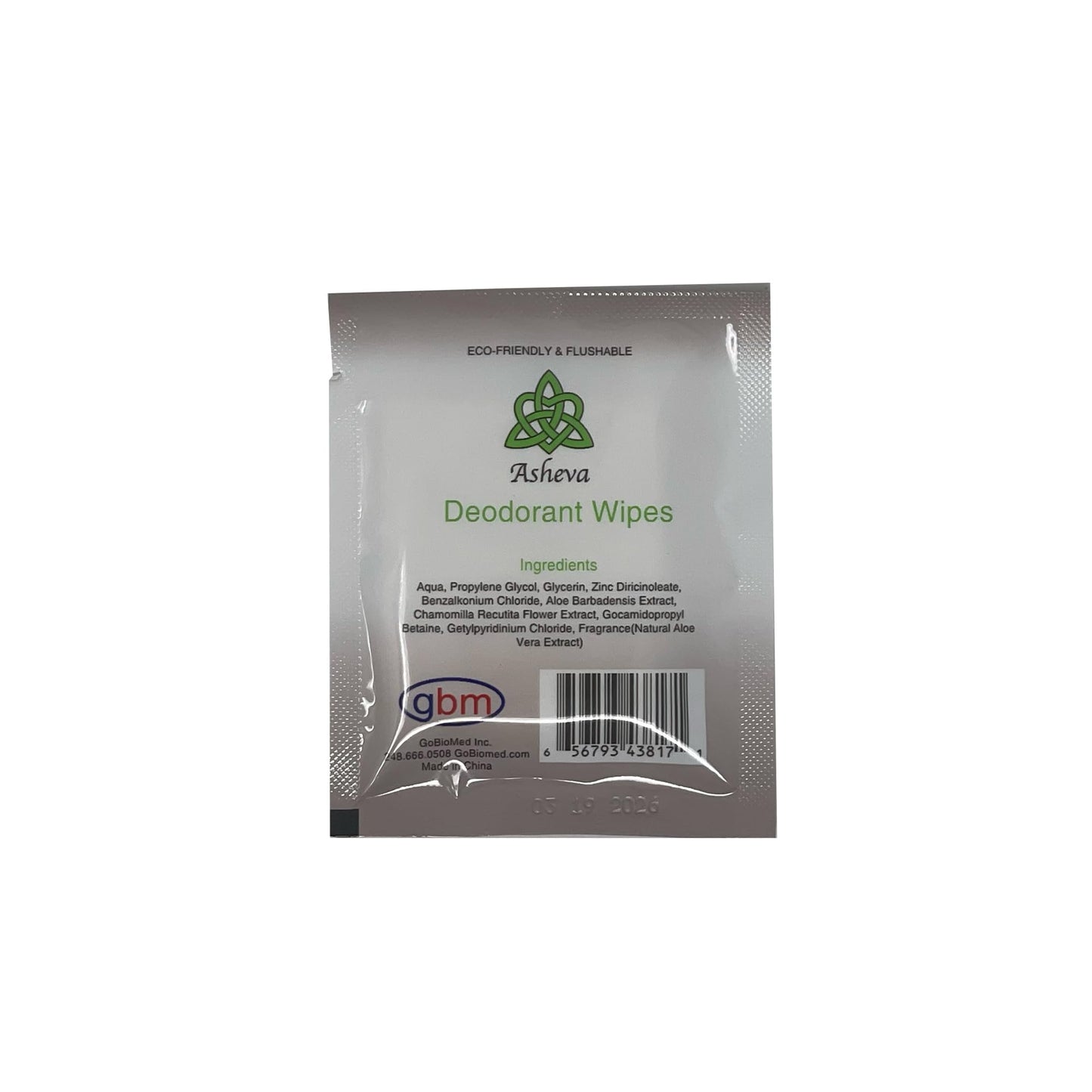 Asheva - Individually Packaged Deodorant Wipes - Box of 15 Wipes (Fresh Scent) Beauty and Personal Care GBM
