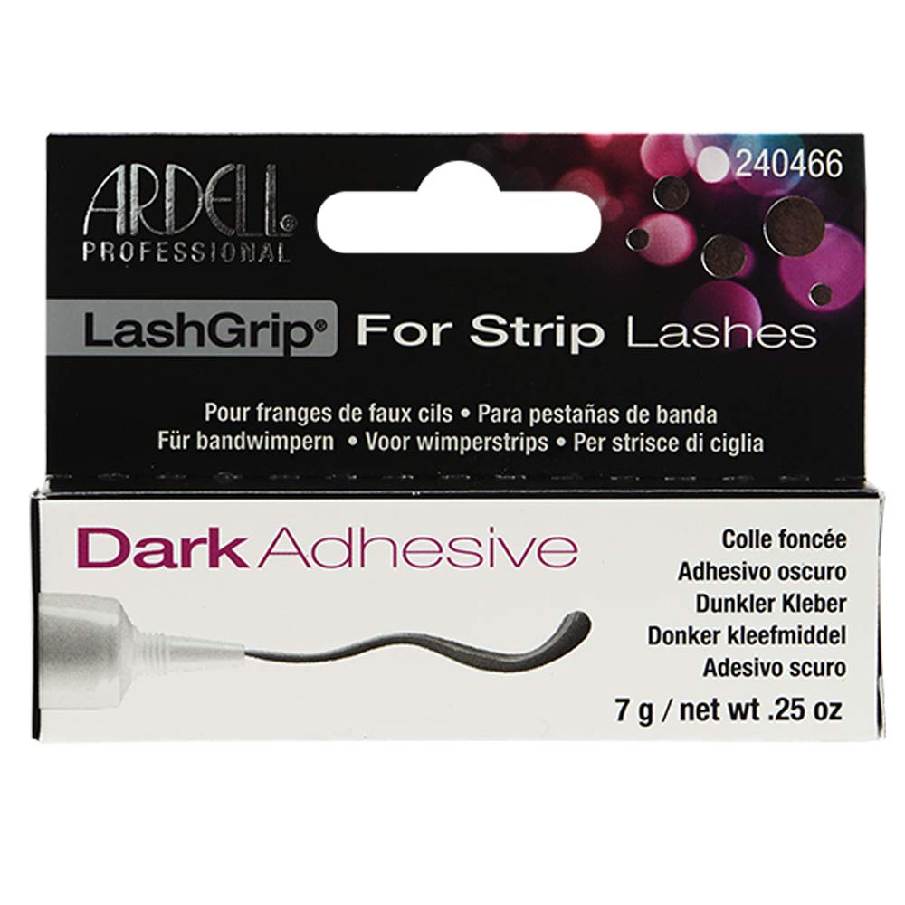 Ardell Lashgrip Lash Adhesive for Strip Lashes and Lash Clusters - Dark Tone, Waterproof, Easy Application, Long-Lasting Hold Lash Glue, 7g/0.25oz