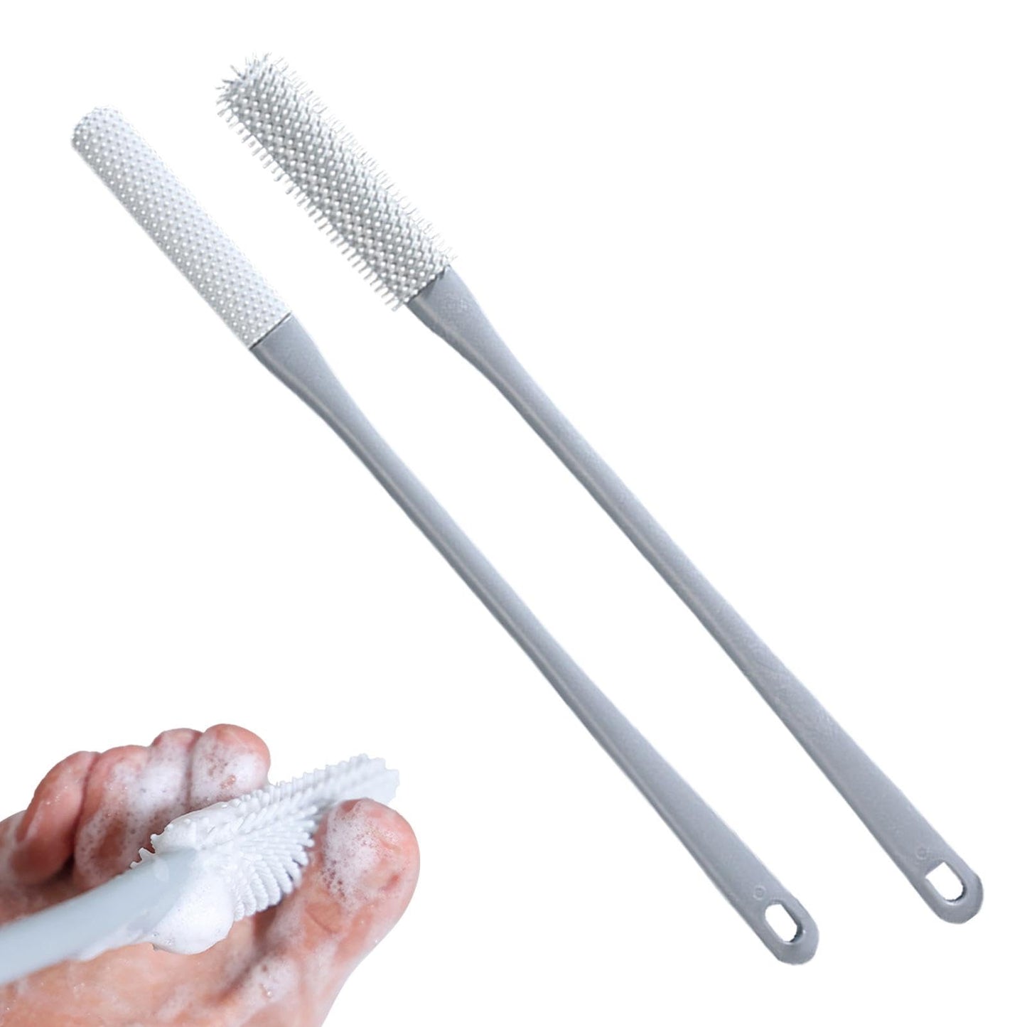 Foot Scrubber Shower, Silicone Foot Brush, Toe Cleaning Brush, Long Handled Silicone Toe Crevice Cleaning Brush, Soft Skin Exfoliation Lotion Beauty and Personal Care Buhyujkm