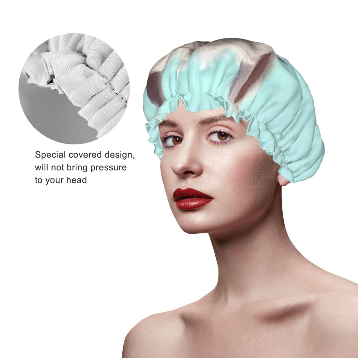 Funny Cartoon Llama Shower Cap for Women Men Large Reusable Shower Bonnet Double-Layer Waterproof Bath Caps Elastic Band Hair Hat for All Hairstyles Beauty and Personal Care BWLHJKE