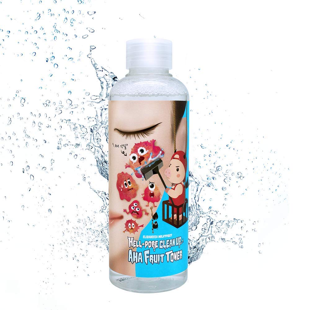 Elizavecca Hell Pore Clean Up Aha Fruit Toner 6.76 Ounces - Exfoliating Toner / Whiteheads, Pores and Uneven Skin / Water based Face Toner / Pore Beauty & Personal Care Elizavecca