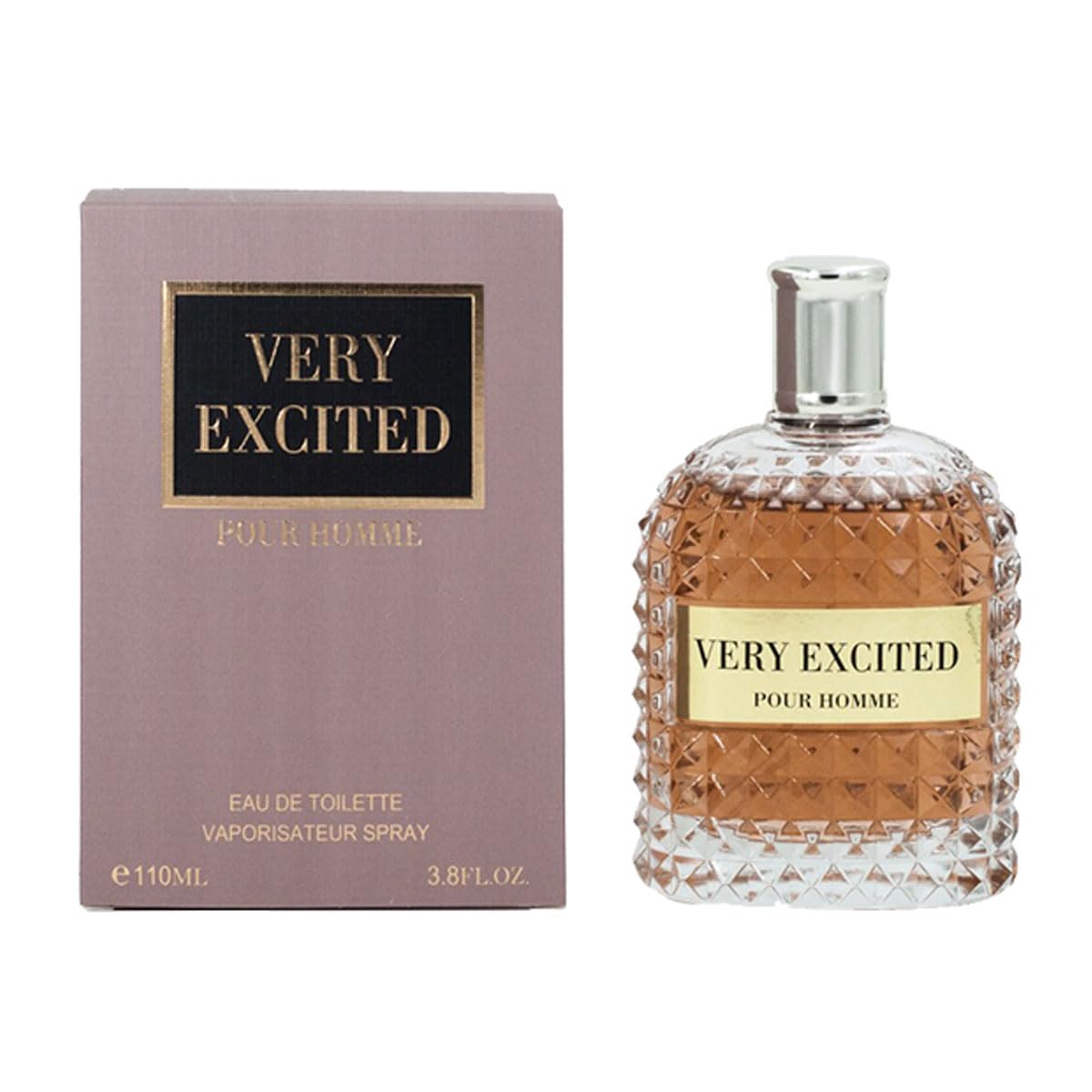 EBC Perfume Very Excited Men Perfume 3.4 Fl Oz Eau De Parfum Vaporisateur Spray - Long Lasting, Myrtle, Bergamot, Hazelnut, Oil From France Beauty & Personal Care EBC Perfume