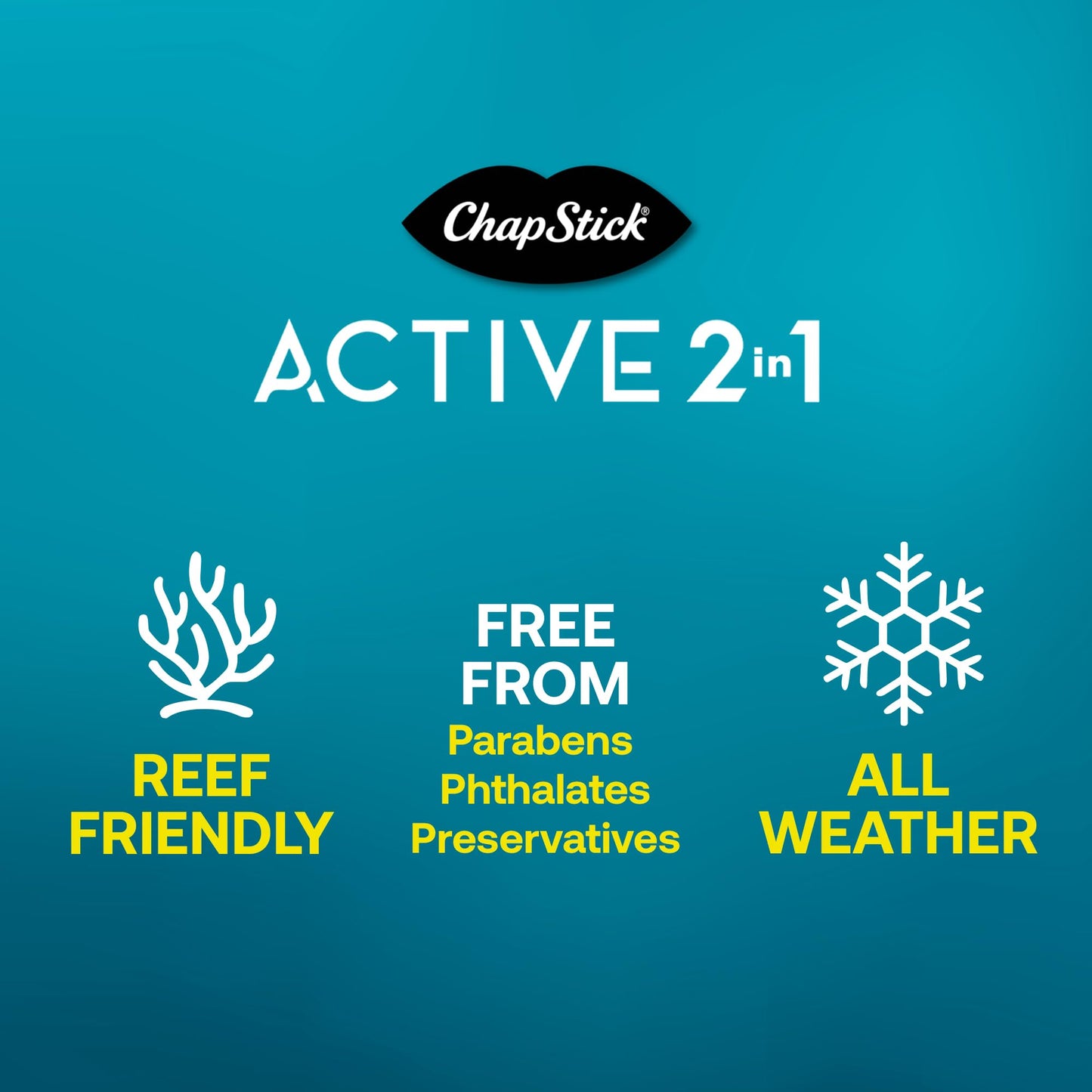 ChapStick Active 2-in-1 Unscented Flavored Lip Balm Tubes with Mineral Based SPF 25 Sunscreen - 0.18 Oz (Pack of 3) Beauty & Personal Care ChapStick