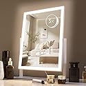 HIEEY Lighted Makeup Mirror, Hollywood Vanity Mirror with Lights, Three Color Lighting Modes, and 5X Magnification Mirror, Smart Touch Control Beauty & Personal Care HIEEY
