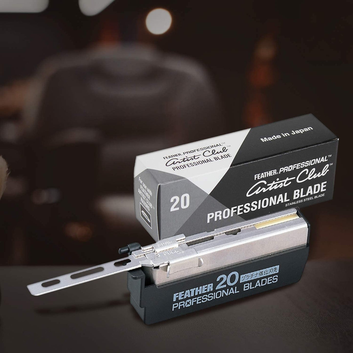 Feather Artist Club Professional Razor Blades - Single Straight Edge Replacement Blades for Full-Face Shaving, Beard Edging & Line-Ups - For Barbers Beauty and Personal Care Feather