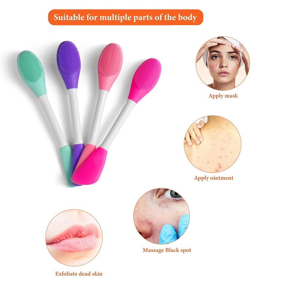 LASSKY Silicone Brushes,Double-Ended Silicone Face Mask Brush,Facial Cleansing Brush, Premium Soft Facial Masks Other Skin Care Applicator Tool Beauty & Personal Care LASSKY
