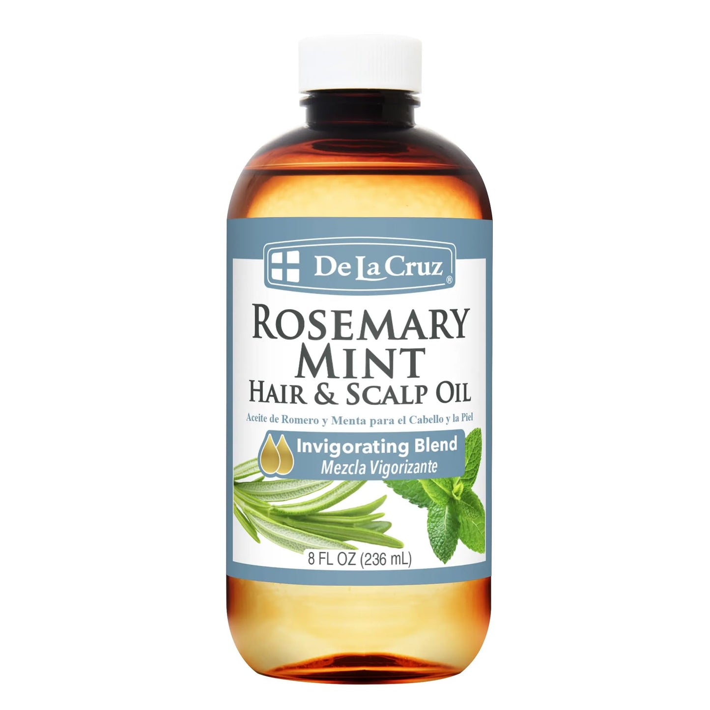 De La Cruz Rosemary Mint Oil Blend for Hair & Scalp - Revitalizing Formula with Castor, Avocado and Olive Oils- Naturally Moisturizing - 8 FL OZ Beauty & Personal Care De La Cruz