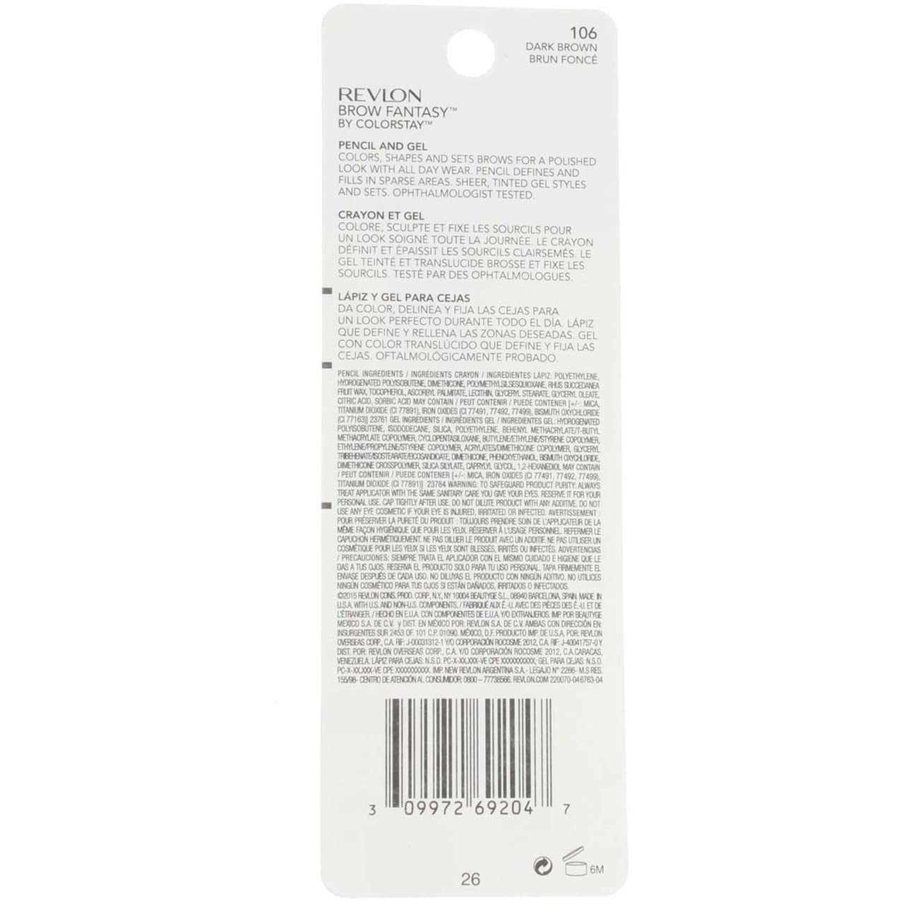 Revlon/Colorstay Brow Fantasy Gel Pencil (Dark Brown) 0.04 Oz (1.18 Ml) Beauty & Personal Care REVLON