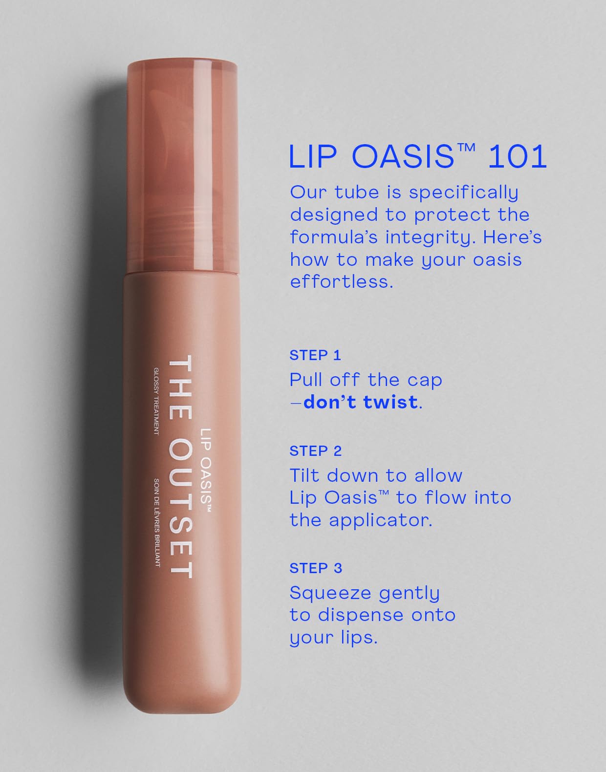 The Outset Lip Oasis Hydrating Lip Balm, Glossy Moisturizing Lip Treatment for Dry, Sensitive Lips, Clean, Vegan & Gluten-Free, Sheer Tint Dune, 0.3 Beauty and Personal Care The Outset