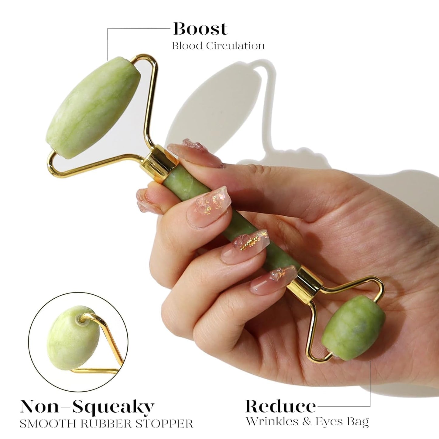 BAIMEI IcyMe Jade Face Roller & Gua Sha, Facial Beauty Skin Care Tools, Self Care Gift for Men Women, Massager for Face, Eyes, Neck, Relieve Fine Beauty & Personal Care BAIMEI