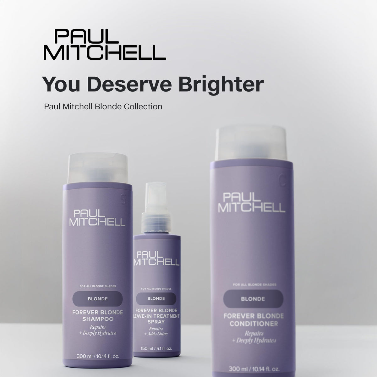 Paul Mitchell Forever Blonde Shampoo, Repairs + Deeply Hydrates, Ideal For Bleached + Lightened Hair, 10.14 fl oz
