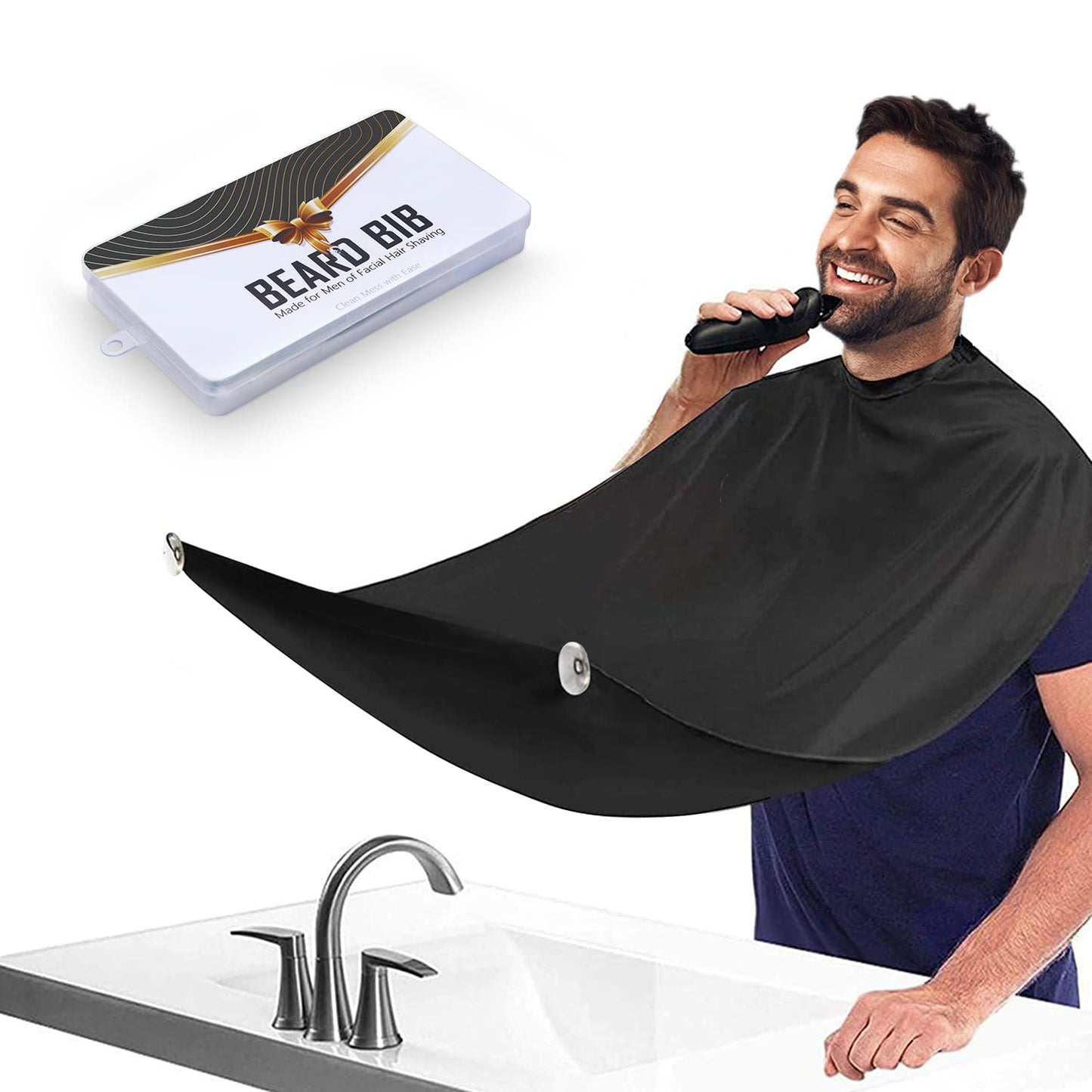 Beard Bib Apron for Men, Father's Day Gift Beard Trimming Catcher Bib for Shaving & Hair Clippings, Waterproof Non-Stick Hair Catcher Grooming Cloth Beauty and Personal Care Showvigor