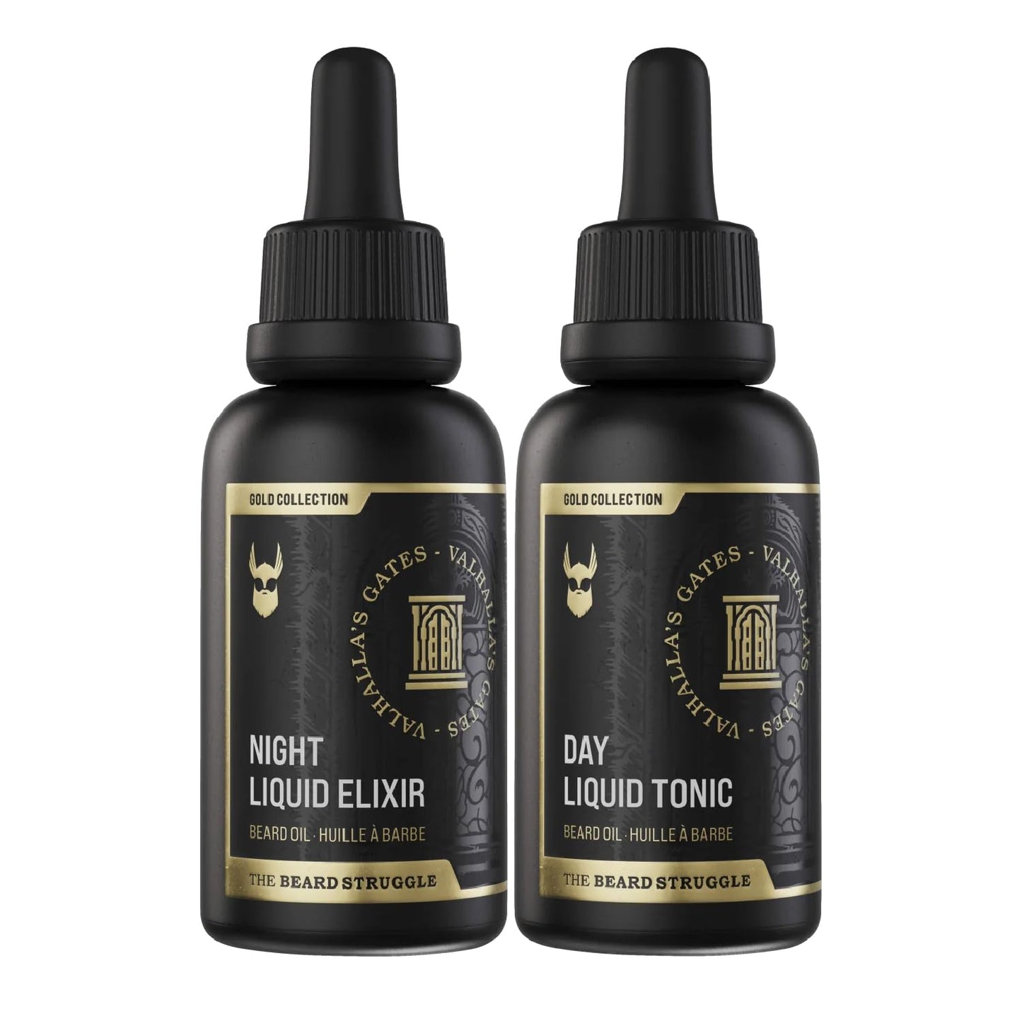 The Beard Struggle Tonic + Elixir Beard Oil Bundle - Gold Collection - Grooming Beard Oil - Softens, Moisturizers, and Strengthens Beard Growth - Pack Beauty and Personal Care The Beard Struggle