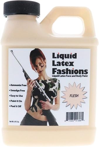 Flesh 8 Oz - Liquid Latex Body Paint, Ammonia Free No Odor, Easy On and Off, Cosplay Makeup, Creates Professional Monster, Zombie Arts Beauty & Personal Care Liquid Latex Fashions