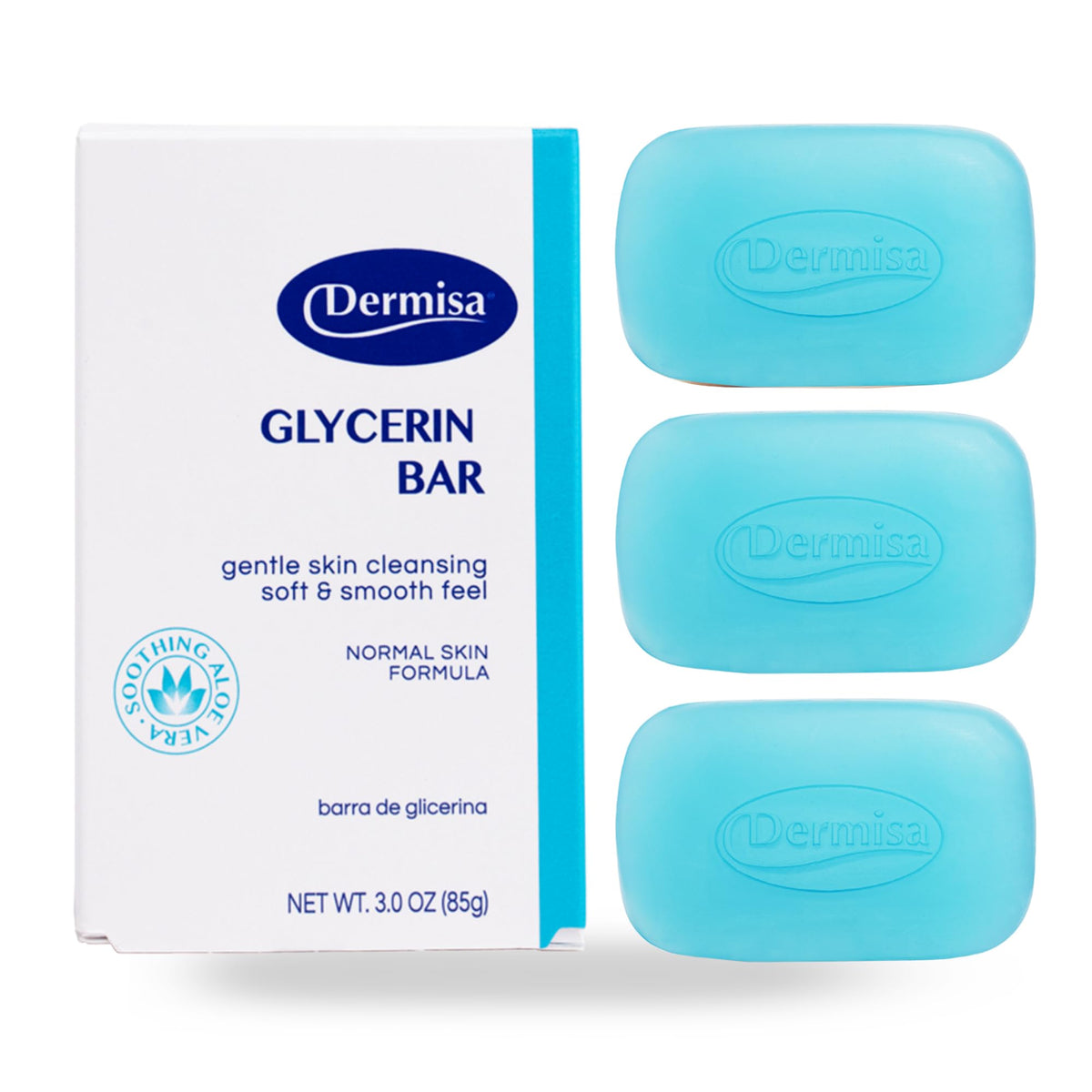 Dermisa Glycerin Bar with Aloe Vera | Helps to Gently Cleanse All Skin Types, Sensitive and Oily Skin | Contains Aloe Vera | NO PARABENS, NO SULFATES Beauty & Personal Care Dermisa