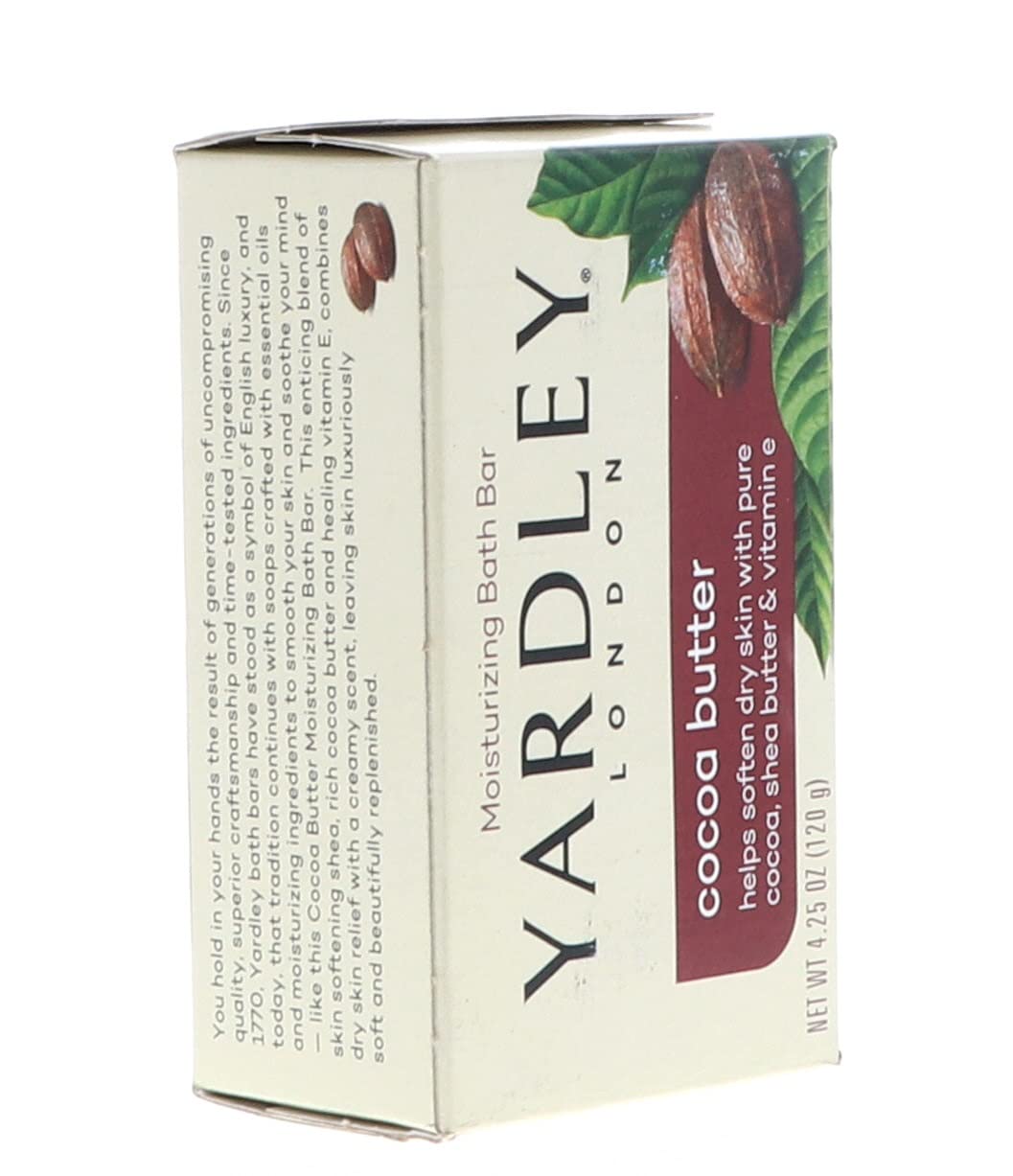 Yardley Bath Bar Cocoa Butter 4 oz (Pack of 2) Beauty & Personal Care Yardley