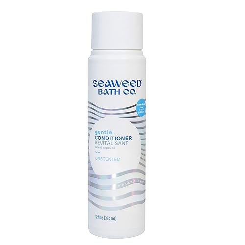 Seaweed Bath Co. Gentle Conditioner, Unscented, 12 Ounce, Sustainably Harvested Seaweed, Aloe, Argan Oil, for Sensitive Scalps Beauty & Personal Care The Seaweed Bath Co.