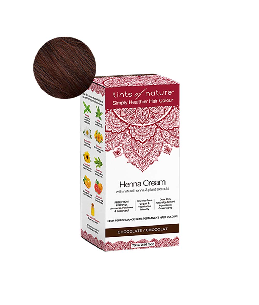 Tints of Nature Chocolate Semi-Permanent Henna Cream Hair Colour, Ammonia-Free and 95% Natural, 2.37 fl oz Beauty & Personal Care Tints of Nature