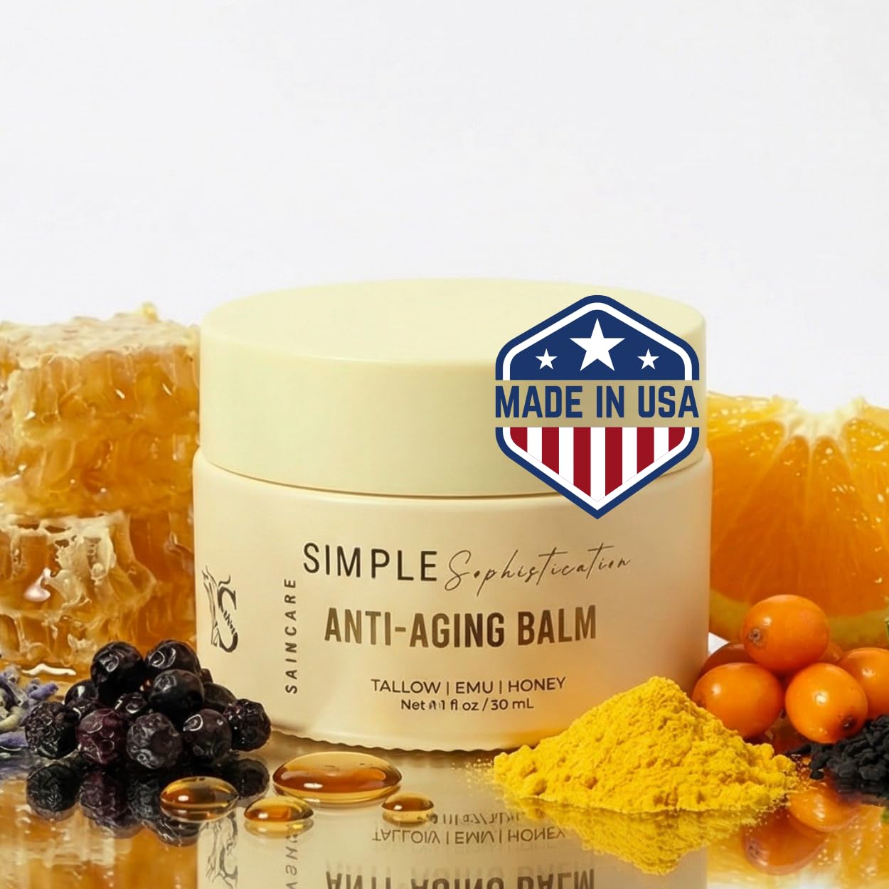 Simple Sophistication Tallow Emu Honey Balm | Nourishing Face & Body Moisturizer with Manuka Honey & Emu Oil, Non-Greasy Natural Skincare (Anti-Aging Beauty & Personal Care Simple Sophistication