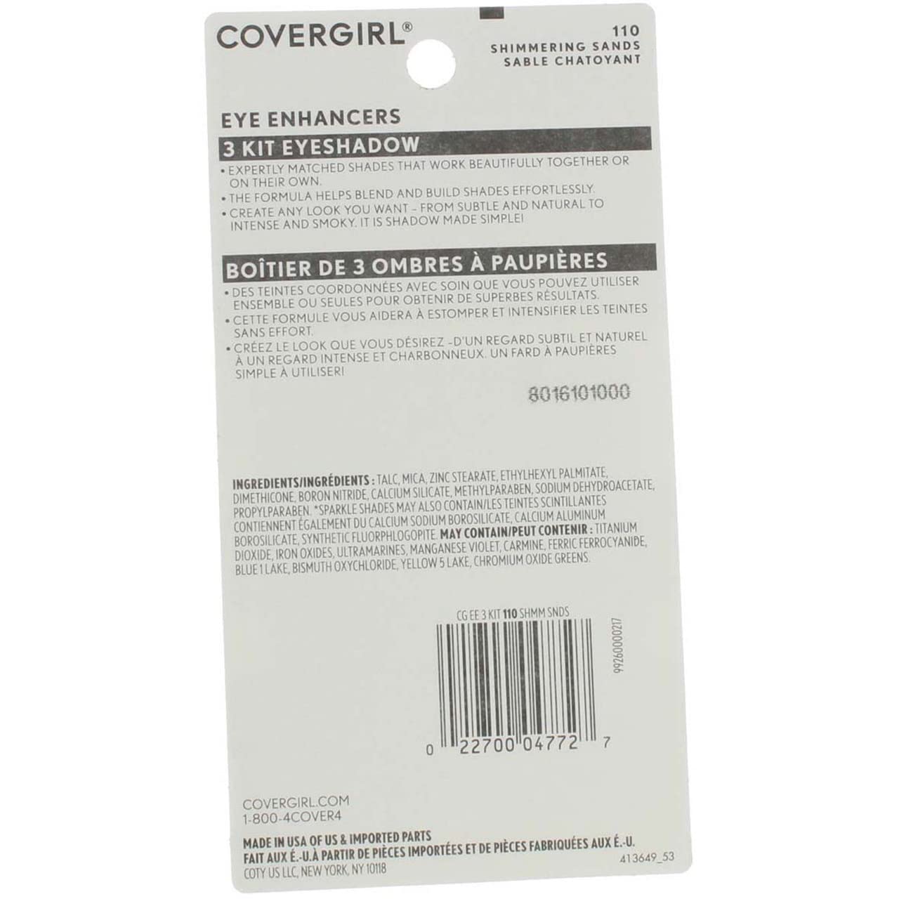 Covergirl Eye Enhancers Quick-Kit-Trio Shadow 110 Shimmering Sands, 0.14 Ounce Beauty & Personal Care COVERGIRL