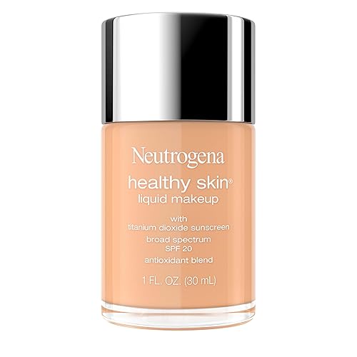 Neutrogena Healthy Skin Liquid Foundation Makeup Broad Spectrum SPF 20 Sunscreen, Medium Coverage, Vit B5, Antioxidants, All Day Wear, Tan 340W, 1 fl. Beauty & Personal Care Neutrogena