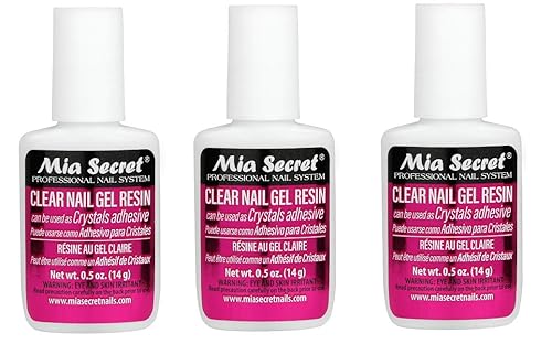 Mia Secret 3 pack (½ oz.) Brush On Clear Nail Gel Resin - Glues crystals Beauty & Personal Care Mia Secret