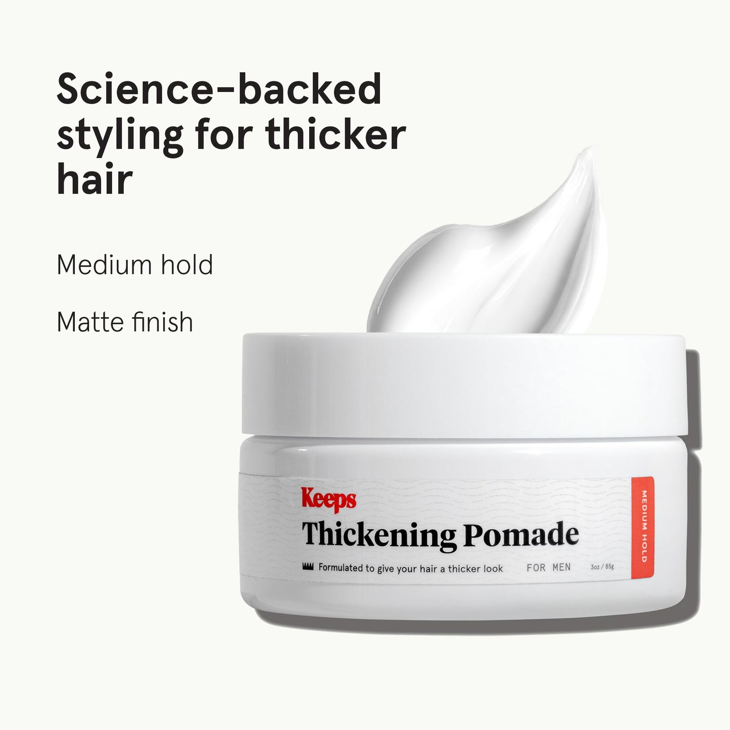Keeps Thickening Pomade for Men - Matte Finish Medium Hold Styling Pomade - Biotin Hair Styling for Fuller Thicker Looking Hair - Ethanol & Propylene Beauty & Personal Care Keeps
