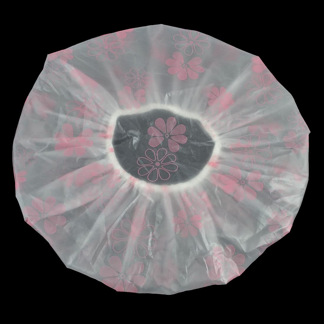 Ruilogod Lady Woman Pink Flowers Print Hair Saloon Shower Bath Cap Clear White (id: d97 71f 575 fdf eeb Beauty and Personal Care Ruilogod