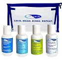 TRISWIM Shot Set in Travel Bag | 2oz Travel Size Chlorine Removal Shampoo, Swimmer’s Conditioner, Swim Body Wash and Lotion | Removes Chlorine Beauty & Personal Care TRISWIM