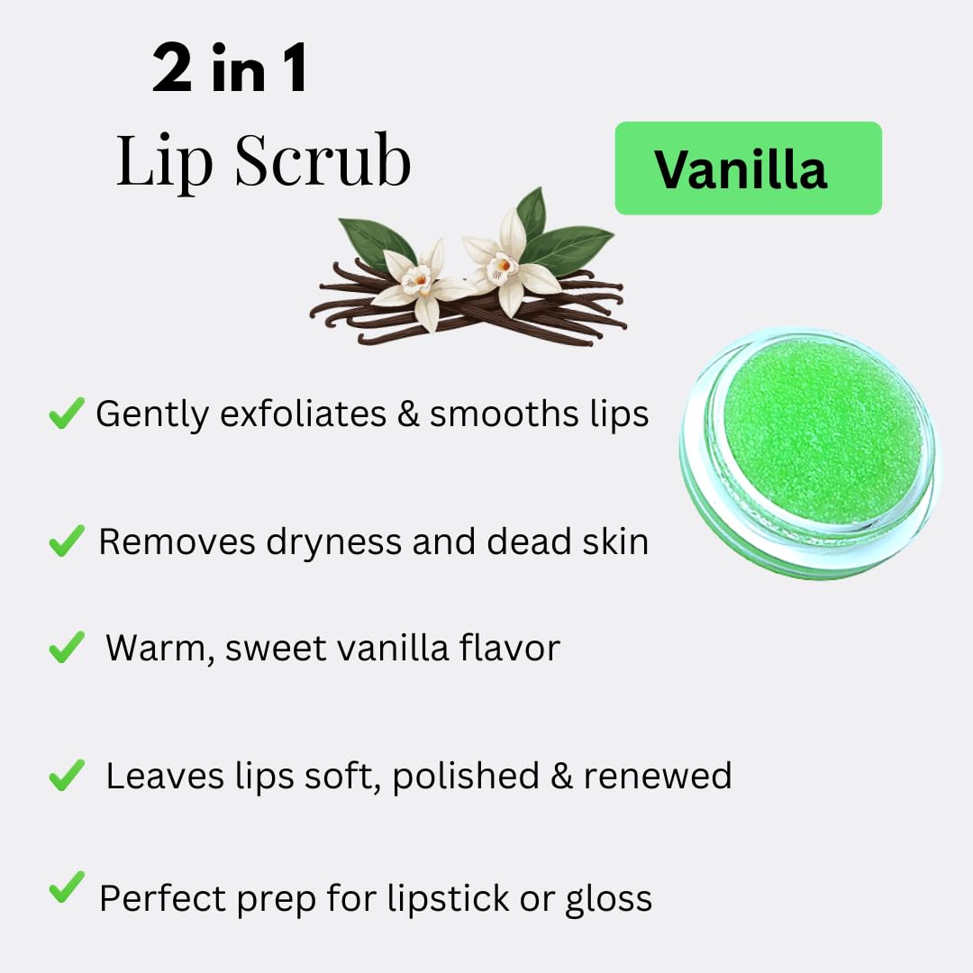 JLipShine 2 in 1 Lip Moisturizer and Lip Scrub, Exfoliating and Hydrating Formula,Smooth. Nourish. Shine. 5g x 2, 0.176 oz (Vanilla,flavor) Beauty and Personal Care BIOTYFACEPRO SKINCARE