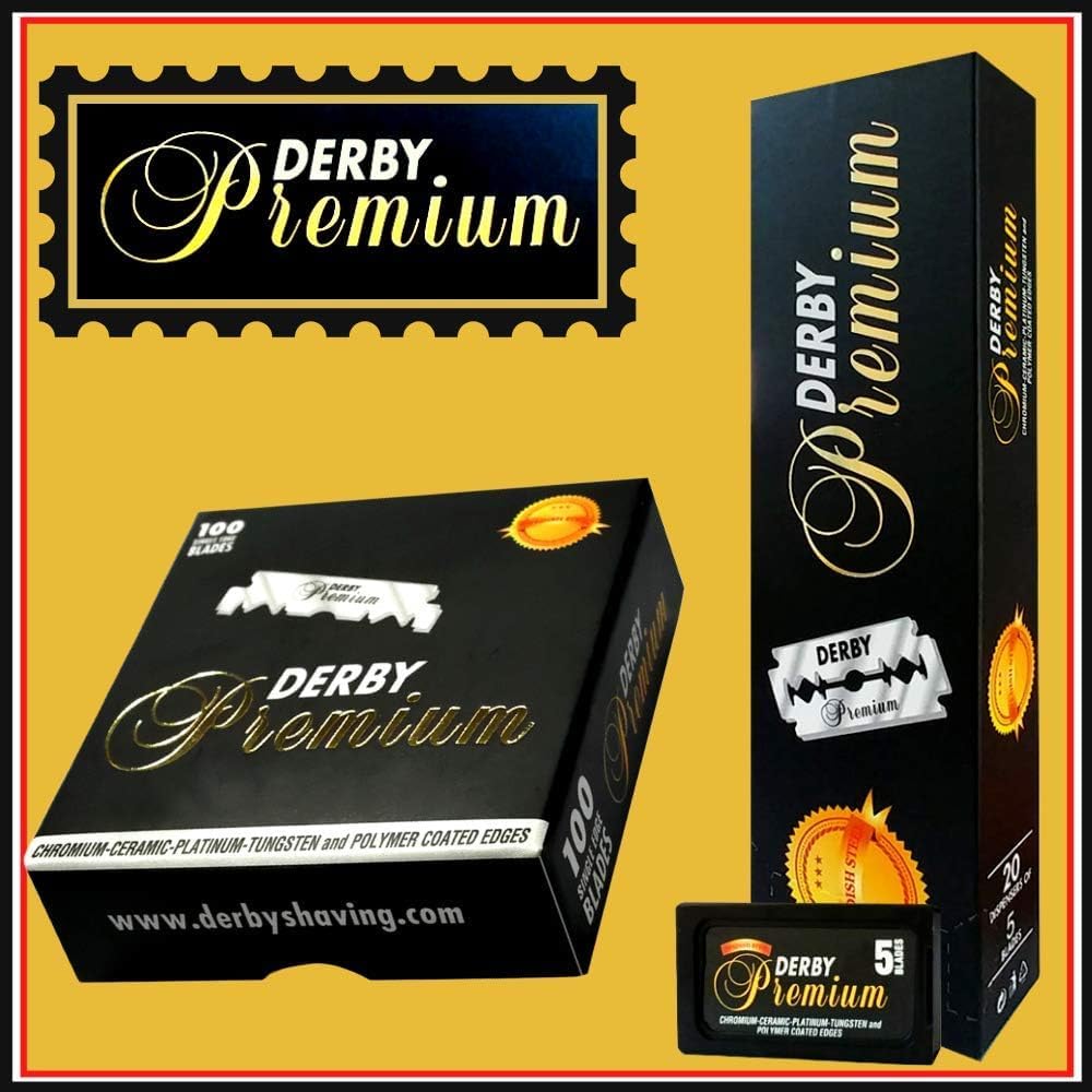 500 "Derby Premium" Single Edge Razor Blades for straight razor Beauty and Personal Care Derby
