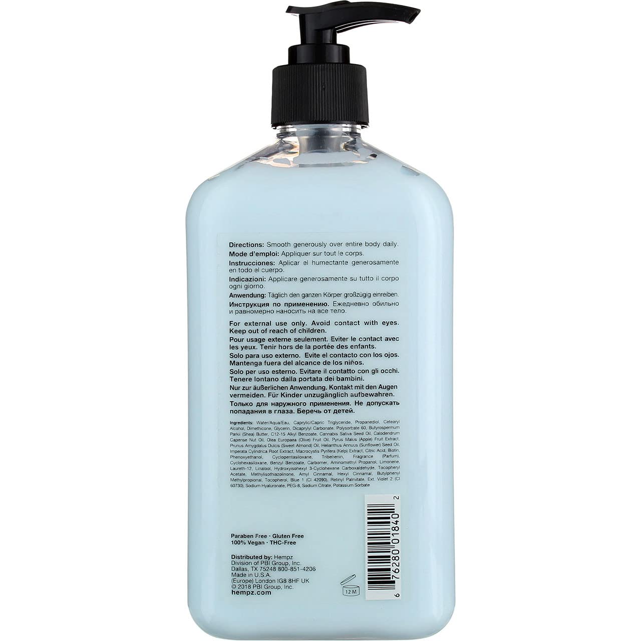 Hempz Body Moisturizer Triple Moisture 17 Ounce Pump (500ml) (Pack of 6) Beauty & Personal Care Hempz