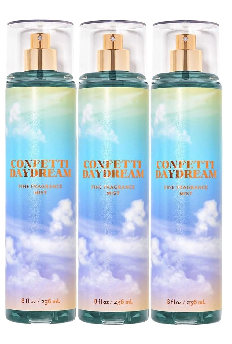 Bath & Body Works CONFETTI DAYDREAM Fine Fragrance Mist Gift Set 3 pack 8 fl oz each Beauty and Personal Care Bath & Body Works