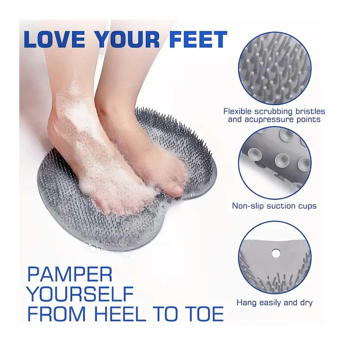 Lifetoyou Shower Scrubber, Non-Slip Suction Cups, Manual, Exfoliating & Massaging, 8x10x1 Inches Beauty and Personal Care Lifetoyou