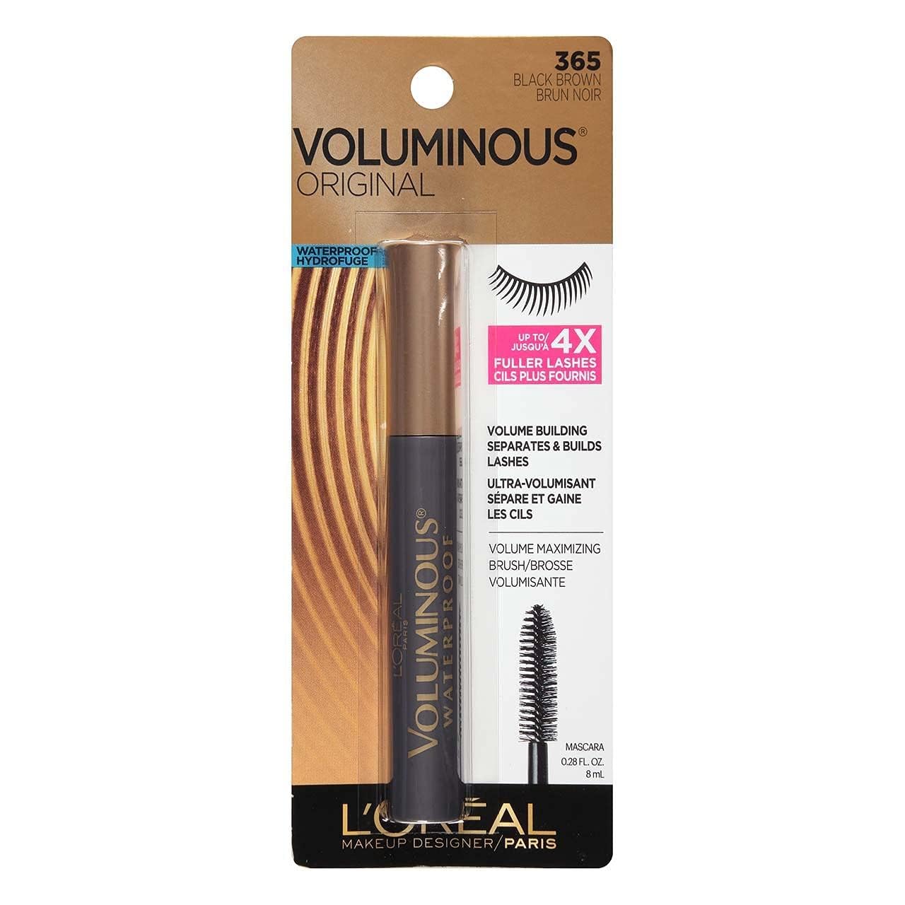 L’Oreal ParisVoluminous Waterproof Mascara Waterproof Black Brown #365 Beauty & Personal Care L'Oreal Paris