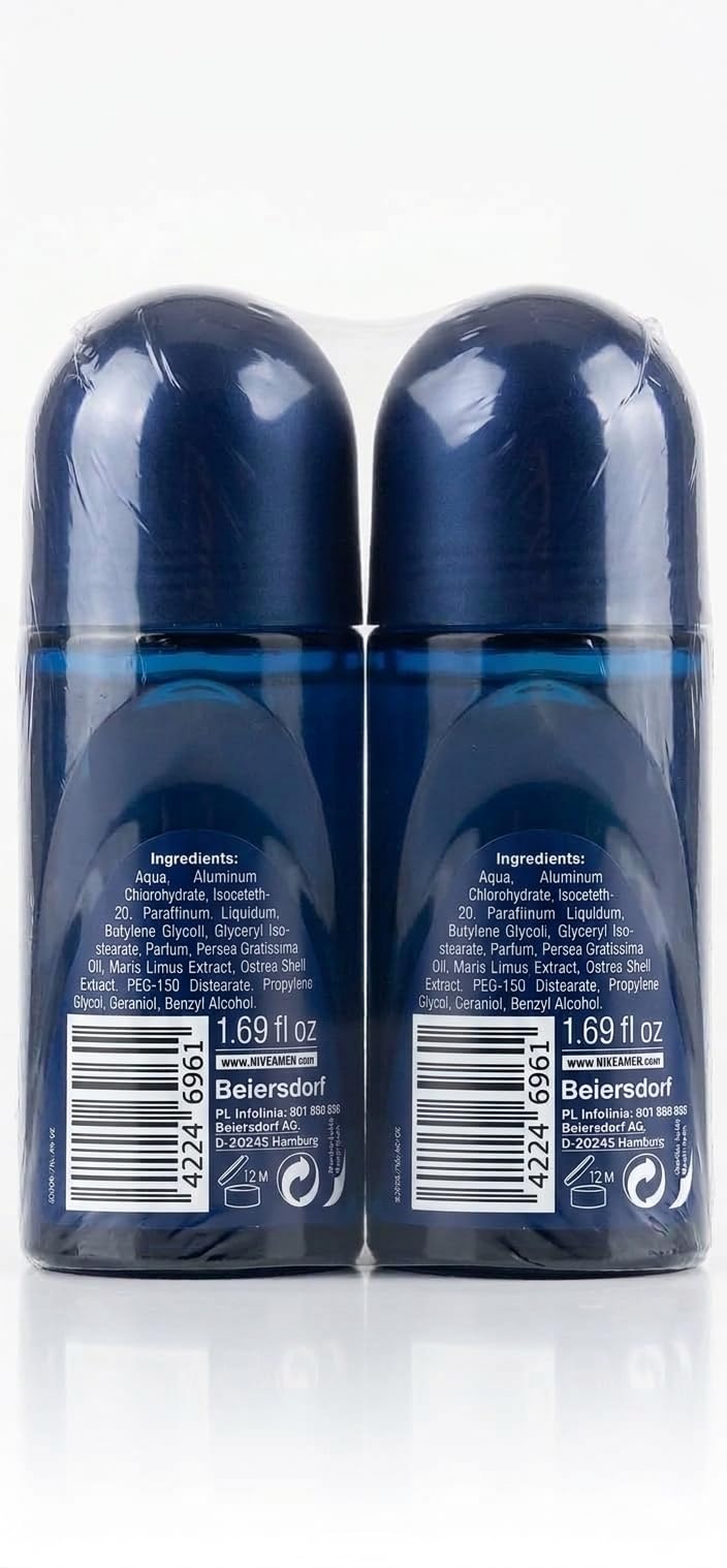 Nivea for Men Fresh Active 48 Hs Deodorant Roll-on 50 Ml (1.7 Fl Oz) - (2-Pack) Beauty and Personal Care NIVEA