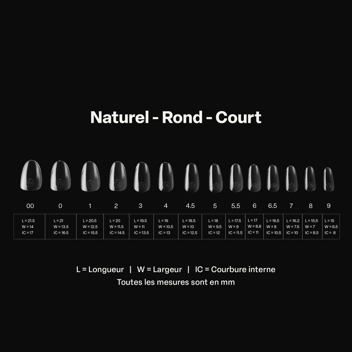 Apres Gel-X® Round Box of Nail Tips | 280 Gel-X Tips, Soft Tips, 14 Sizes 00-9 | Half-sizes Included (Natural Round Short, 280.00 Fl Oz (Pack of 1))