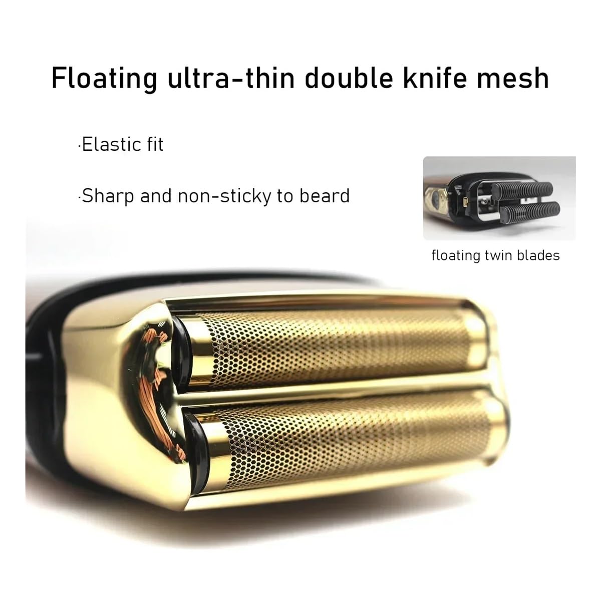 9900RPM USB Interface Cordless Electric Men's Professional Barber Razor LED Floating Double Knife Net Beard Trimmer Foil Male(Black with Blade Box) Beauty and Personal Care EWKYLSEM